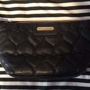 Betsey Johnson Black Hearts Cosmetic Bag